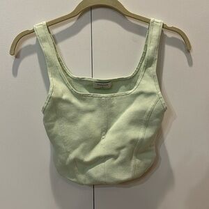 Aritzia Babaton Light Green Crop Tank